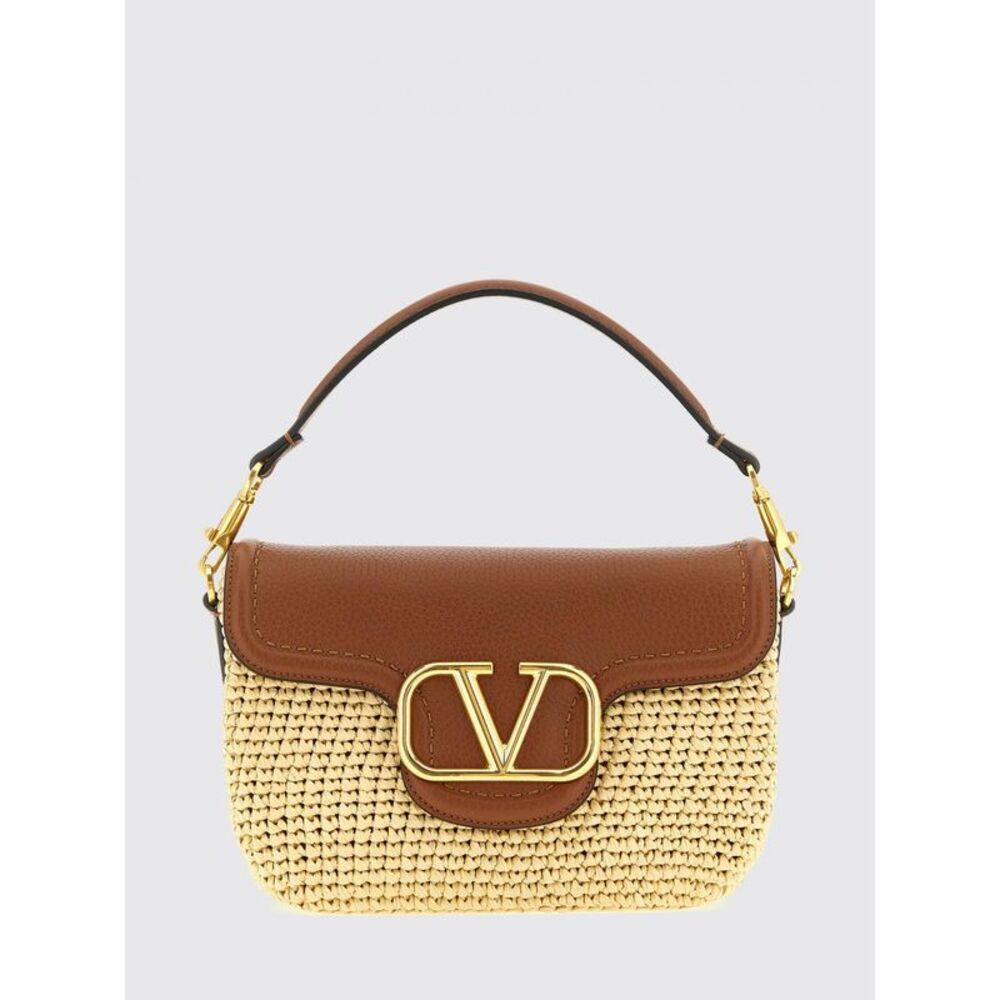 Valentino Garavani Women Alltime Raffia And Grain Leather Bag Valentino Garavani - Picture 1 of 4